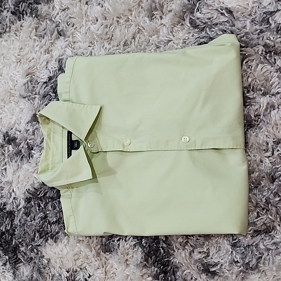 BANANA REPUBLIC MEN'S BUTTON DOWN SHORTS SLEEVE SIZE M ,LIGHT GREEN - Picture 9 of 9